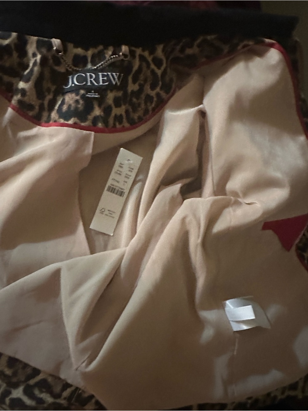 J. Crew Leopard Print Barn Jacket with Black Collar - Picture 10 of 10
